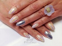 ネイルサロン ビューティーマジック 川口店/手書き藤の花ネイル