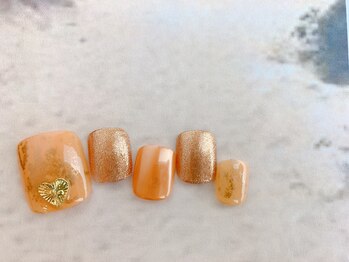 ネイルサロン&スクール ジーナ(GINA)/オレンジブラウンネイル