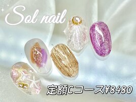 大人かわいい定額夏ネイル