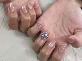 マグネットネイルにビジュー