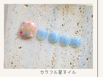 プレンティー 北千住西口店(plenty)/【FOOT】カラフル星ネイル
