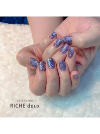 ブルーのザクラメワンカラー