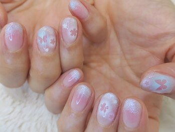 ジェルアート100分/桜ネイル