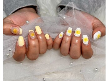 ジェー エス シー ネイル(J.S.C.nail)/ハイビスカス/フレンチネイル