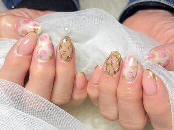 ネイルサロンブリス(nail salon Bliss)/☆薔薇×蔦のボタニカルネイル☆