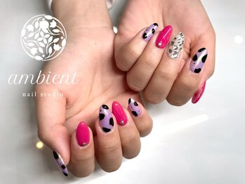 ネイルスタジオ アンビエント 表町店(Nail Studio ambient)/アニマル柄×ネオン 7800円