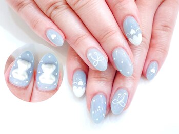 ネイルコレクション ピンク(Nail Collection Pink)/ジェル定額￥8990★リボンネイル