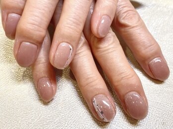 ウープスネイル 盛岡カワトク店(OopsNAIL)/ワンカラー×ポイントアート