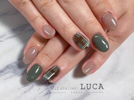 W-447 秋色大人チェックネイル