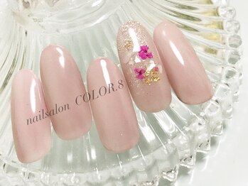 ネイルサロン カラーエイト(Nailsalon COLOR.8)/押し花・シンプル・定額ネイル