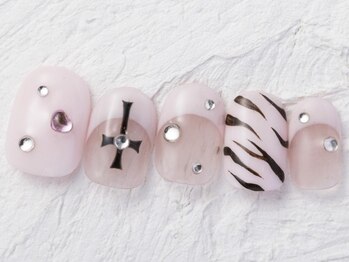 ジェミーネイル エビス(Jemiy nail ebisu)/y2kアニマル柄フレンチ10510yen