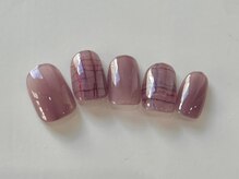 ネイルメゾン 天神店(NAIL MAISON)/落書きチェックシンプル ¥7000