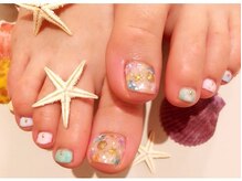 ボネール(nail ＆ eyelash Bounail)/シェル×フットネイル