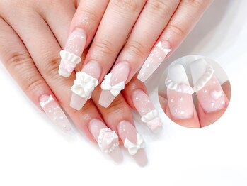 ネイルコレクション ピンク(Nail Collection Pink)/長さ出しジェルチップ☆3Dフリル