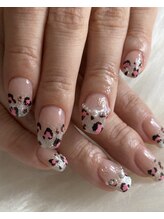 ブリスネイル 千歳(Bliss Nail)/マグネットグラデ×ヒョウ柄