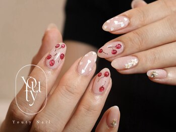 ユーティーネイル(Youty Nail)/キラキラさくらんぼデザイン