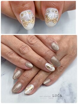 ネイルアトリエルカ(nail atelier LUCA)/M-34 大人上品クリスマスネイル