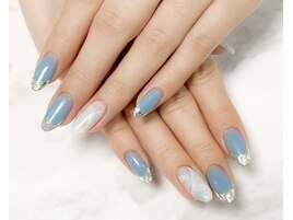 爽やかブルーネイル