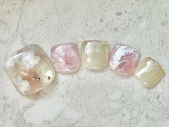 フット☆インクアート☆花