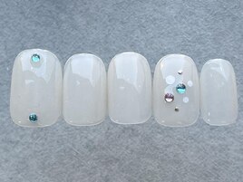 シンプルストーンネイル¥5000