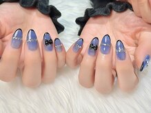 ヒールネイル(heal nail)/スキニーfrench×ribbon.