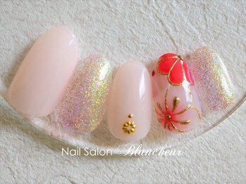 ネイルサロン ブランシュール(Nail Salon Blancheur)/くすみピンクの和花上品ネイル