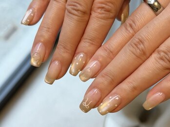 レトネイル レトネイル 大阪梅田(reto nail)/ドット/リボン/グラデーション