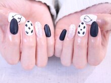 ラルネイル 大宮(Lull. nail)/＊モノクロ＊手描きアート＊