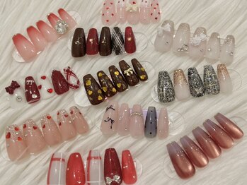 ラカ 長野駅前本店(LaKa)の写真/ハンドもフットも人気の定額メニュー￥6,600～に、今だけのバレンタインデザインが仲間入りしました♪