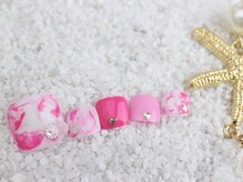 ネイルサロン あかねいろ/夏色 フット　マーブル