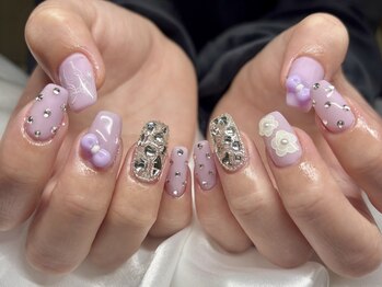 ラベンダーカラーネイル