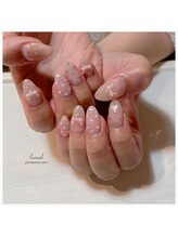 ハヌル(haneul.)/リボン×ハートドットネイル