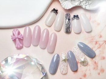 エスフィーネイルサロン リシェル(Esfy nailsalon Richer)の写真/大人気!【ワンホン定額アート¥6500】ワンホンネイルも定額でできる♪宝石のようにきらめく指先を叶えます★