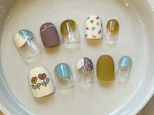 カラ ネイル 中津店(calla nail)/パステル風お絵かきデザイン
