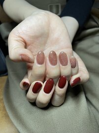 ボルドーフラッシュネイル