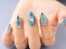 ヴァンネイル(VINGT NAIL nail&eye beauty)/夏ニュアンスミラーネイル