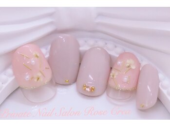 ローズクレア(Rose Crea)/押し花ネイル