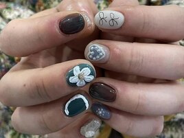 個性派リボンハート花