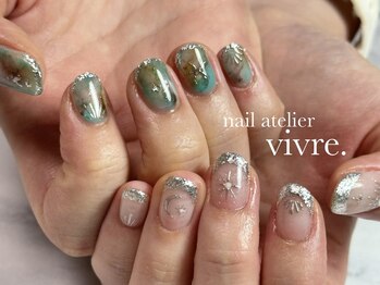 ヴィーヴル(vivre.)/ターコイズ/フレンチ/きらきら