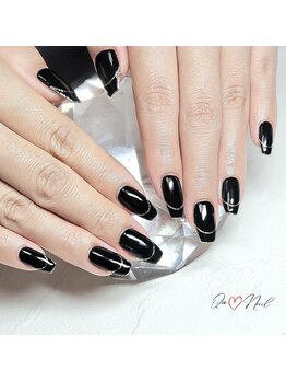 キュアネイル(Qa Nail)/ブラック☆フレンチライン