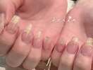 キラキラ長さ出しネイル