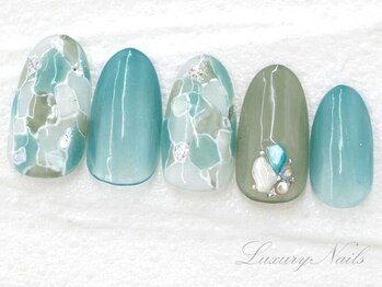 ラグジュアリー ネイルズ(Luxury Nails)/ステンドグラス風*シェルNail