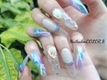 ネイルサロン カラーエイト(Nailsalon COLOR.8)の写真/今月限定！！スカルプやり放題10980円！カラー＆パーツで他店と被らないネイルをやりましょう♪