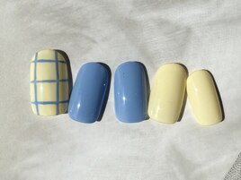 定額デザインA/チェック柄ネイル