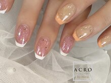 アクロネイル アンド アイ(ACRO NAIL&EYE)/フレンチ×フラッシュネイル