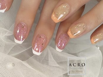 アクロネイル アンド アイ(ACRO NAIL&EYE)/フレンチ×フラッシュネイル