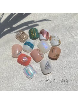 親指2本アート Foot design