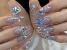 ブルークリアフレンチネイル