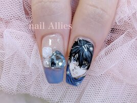 水色推しネイル