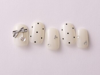アイネイルズ 恵比寿店(I nails)/ガーリードットリボン8500円